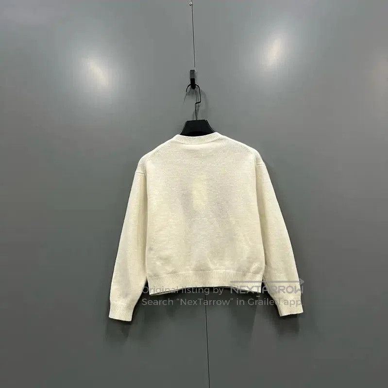 Kenzo KENZO Wool Logo Cropped Sweater in Cream . Size S / US 4 / IT 40 - 3 Thumbnail