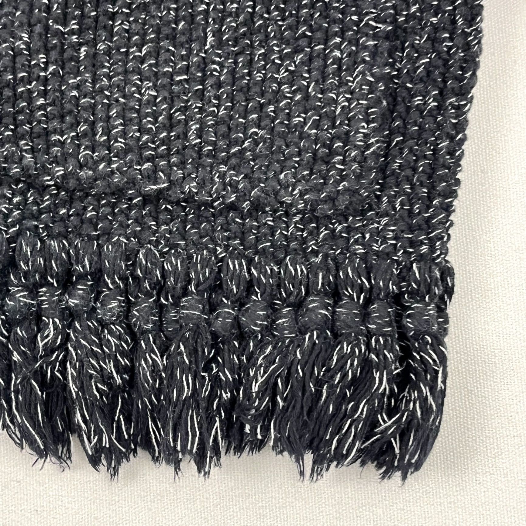 Madewell Madewell Memento Fringe Cardigan Sweater Womens S Black Heavy Knit Open Front Size S / US 4 / IT 40 - 7 Thumbnail