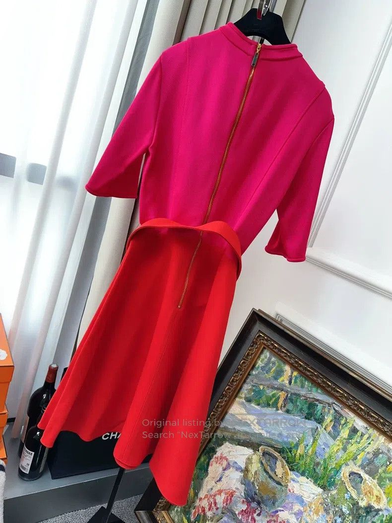 Louis Vuitton Louis Vuitton Red, rose and pink slim dress Size S / US 4 / IT 40 - 2 Thumbnail