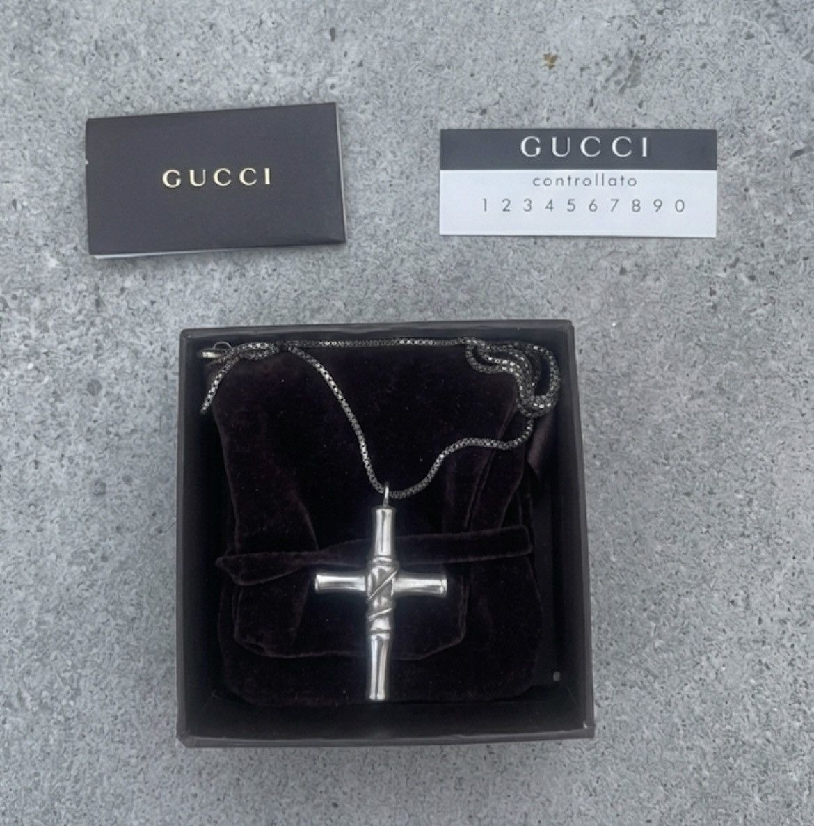 Gucci Gucci S/S07 Bamboo Cross Necklace Silver 925 Size ONE SIZE - 1 Thumbnail