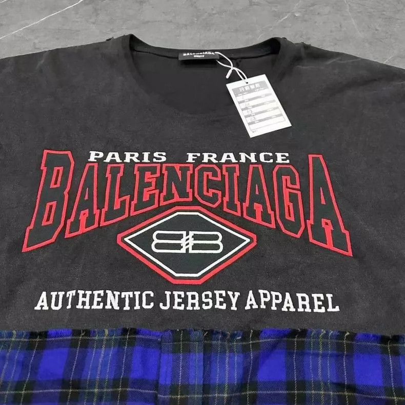 Balenciaga Balenciaga Batman Fake Two-Piece Plaid Patchwork Long Slee Size US S / EU 44-46 / 1 - 3 Thumbnail