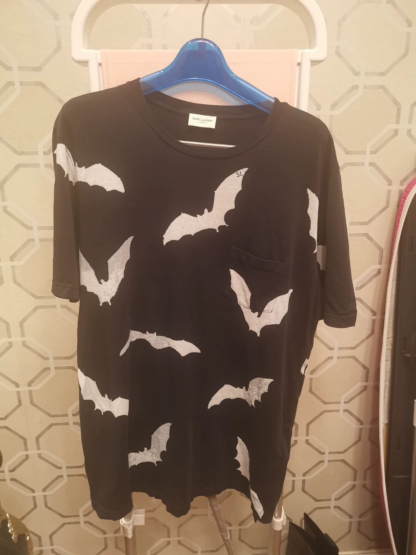 Yves Saint Laurent Saint Laurent Bat Print Black T-Shirt Size US S / EU 44-46 / 1 - 1 Thumbnail