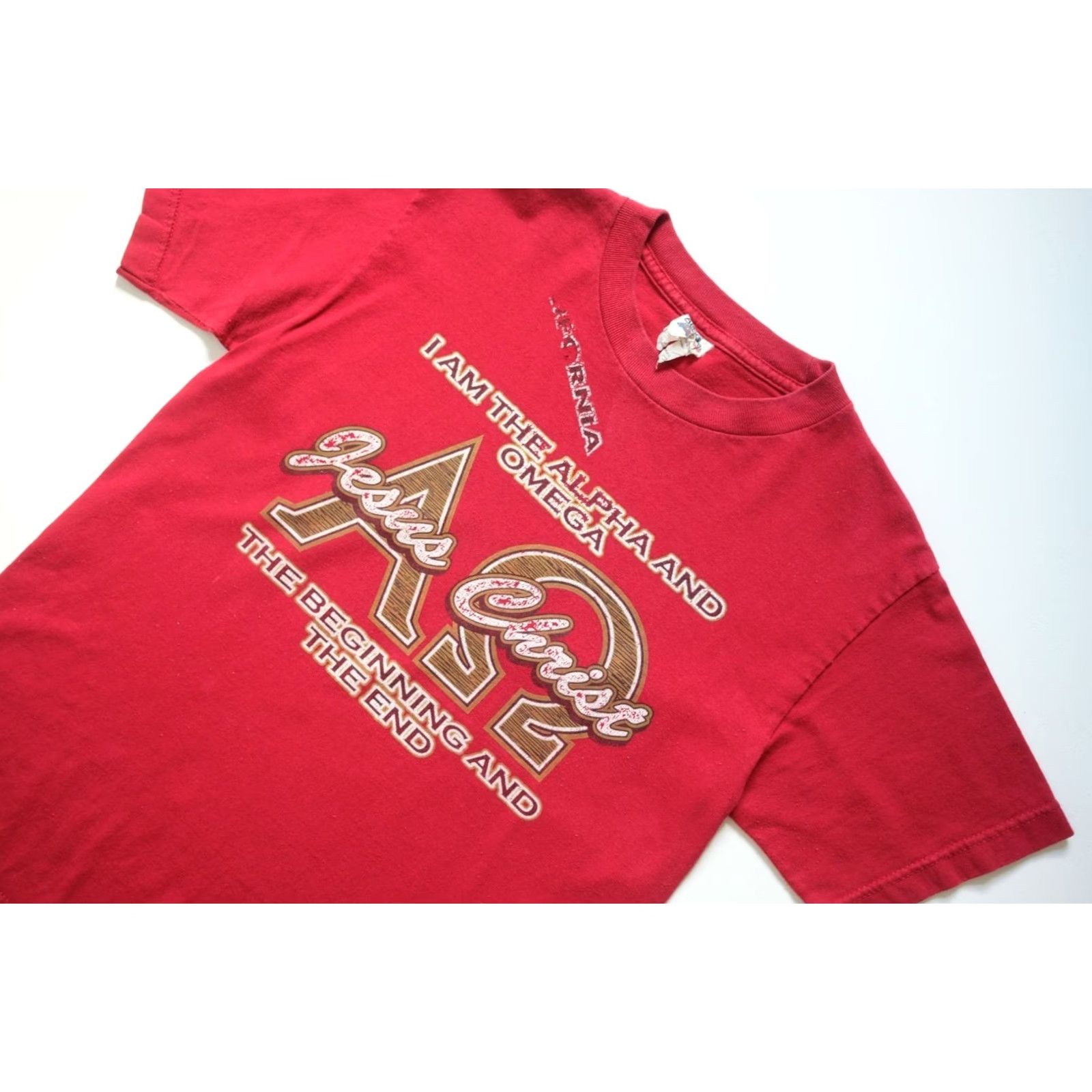 Omega VINTAGE 90s ALPHA OMEGA JESUS CHRIST CALIFORNIA GOD RED GRAPHIC T SHIRT SZ S MEN Size US S / EU 44-46 / 1 - 5 Thumbnail