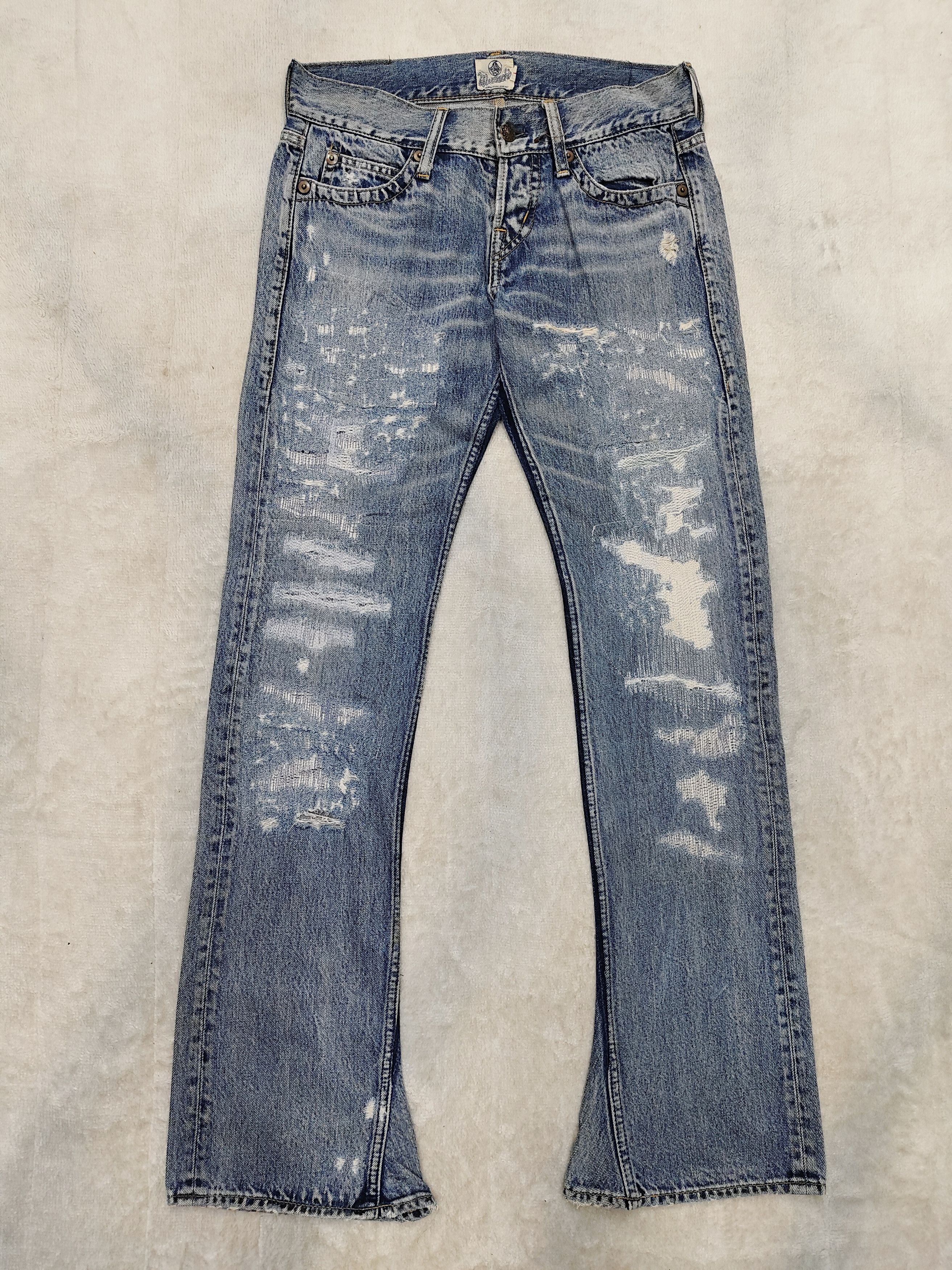 If Six Was Nine 00s Muchacha- Punk Y2K Street Archive Distressed Jeans Size US 30 / EU 46 - 3 Thumbnail