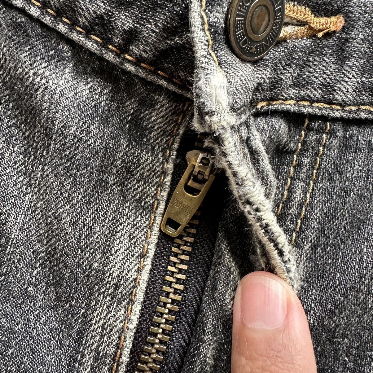 Japanese Brand W36🔥Vintage Edwin Black Distressed Faded Denim Jean Pant Size US 36 / EU 52 - 7 Thumbnail