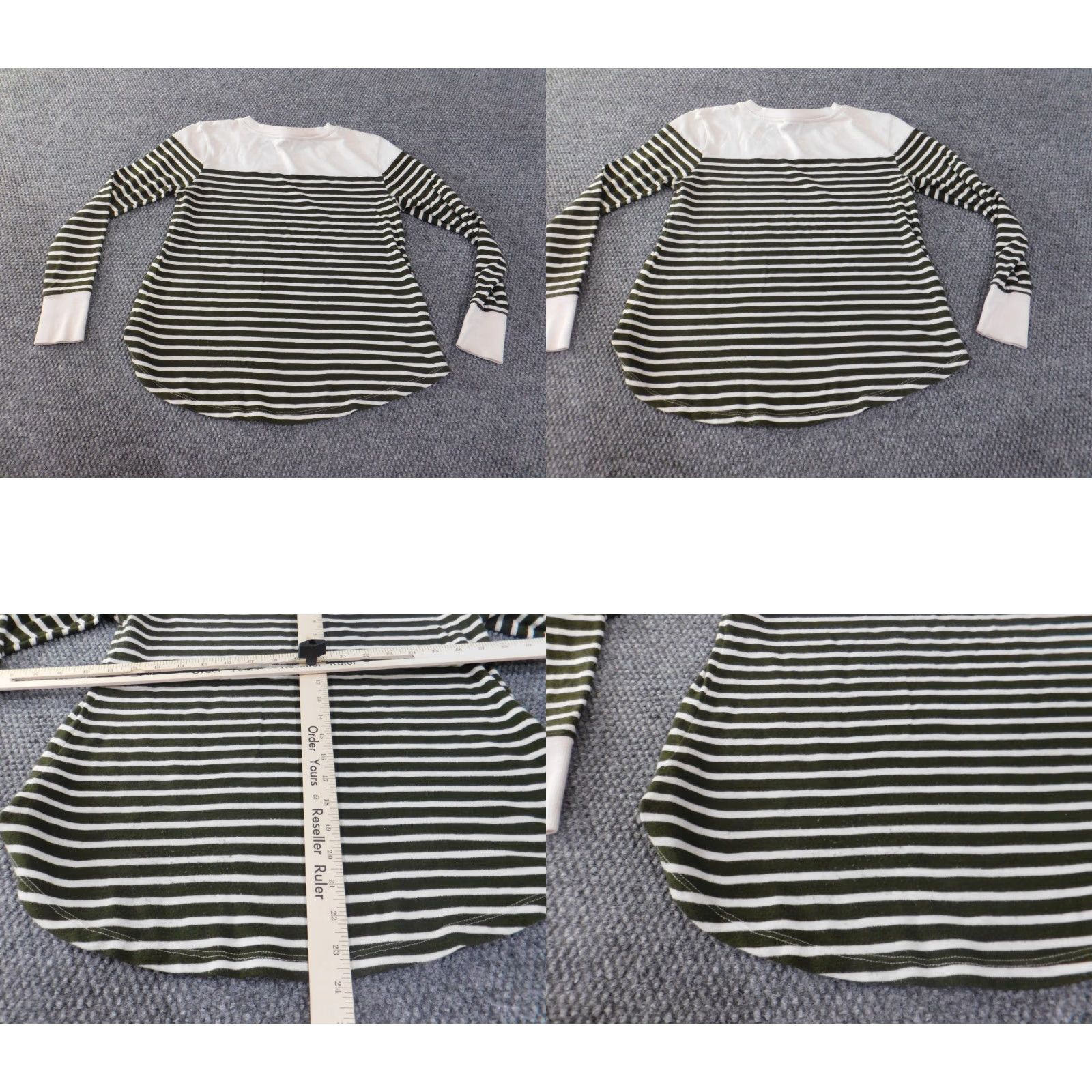 Loft LOFT Sweater Pullover striped knit Cotton Polyester Rib Knit Round Neck Long Sleeve Regular M Women Green pullover casual Modern Designer Girls? Size M / US 6-8 / IT 42-44 - 8 Thumbnail