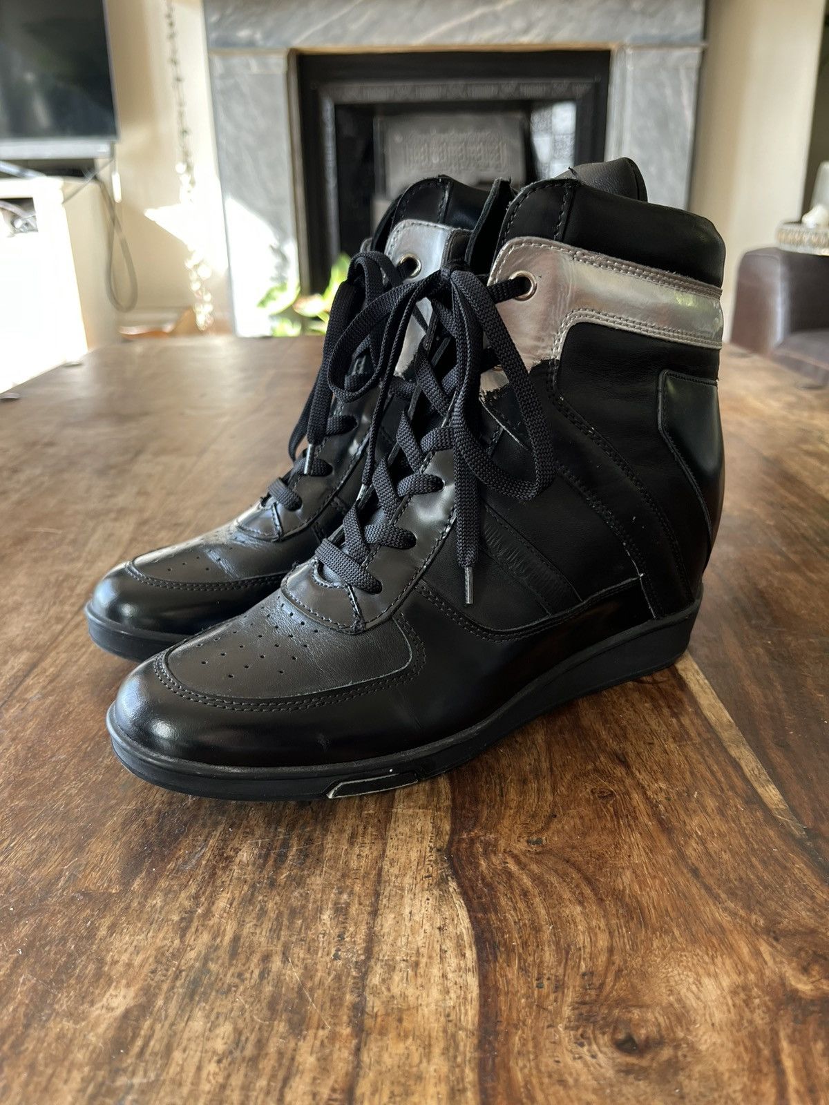 Dirk Bikkembergs 2000s Dirk Bikkembergs Platform Wedge Sneakers Size US 6 / IT 36 - 1 Thumbnail