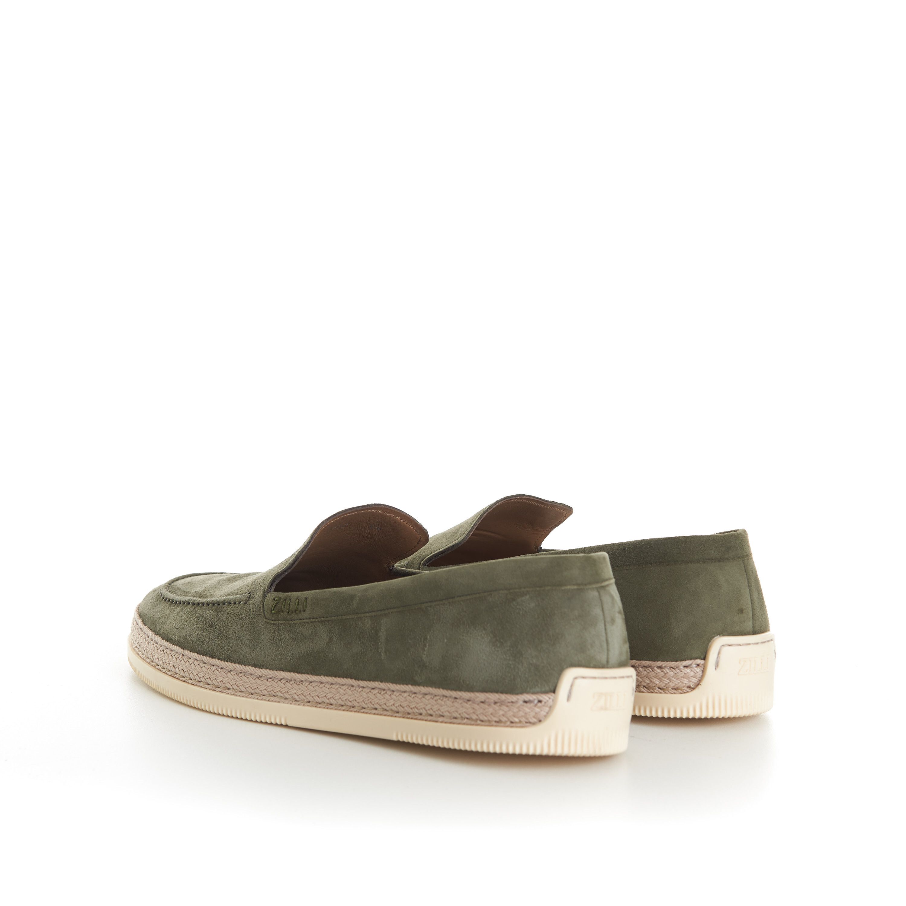Zilli Green Casual Moccasins, White Woven Outsole Size US 8.5 / EU 41-42 - 5 Thumbnail
