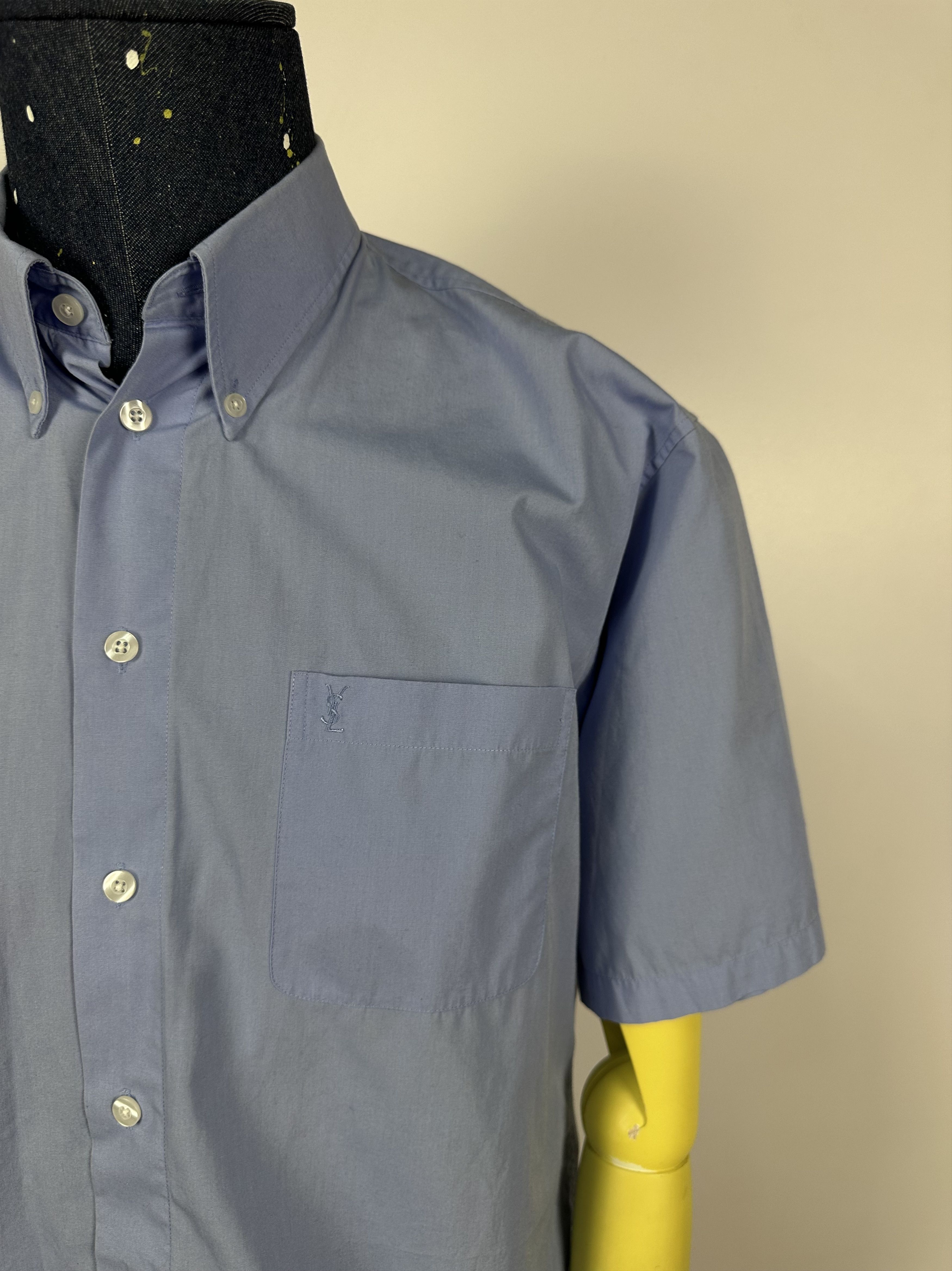 Vintage × Yves Saint Laurent Vintage Yves Saint Laurent YSL Button-Up Short Sleeve Shirt Size US L / EU 52-54 / 3 - 3 Thumbnail