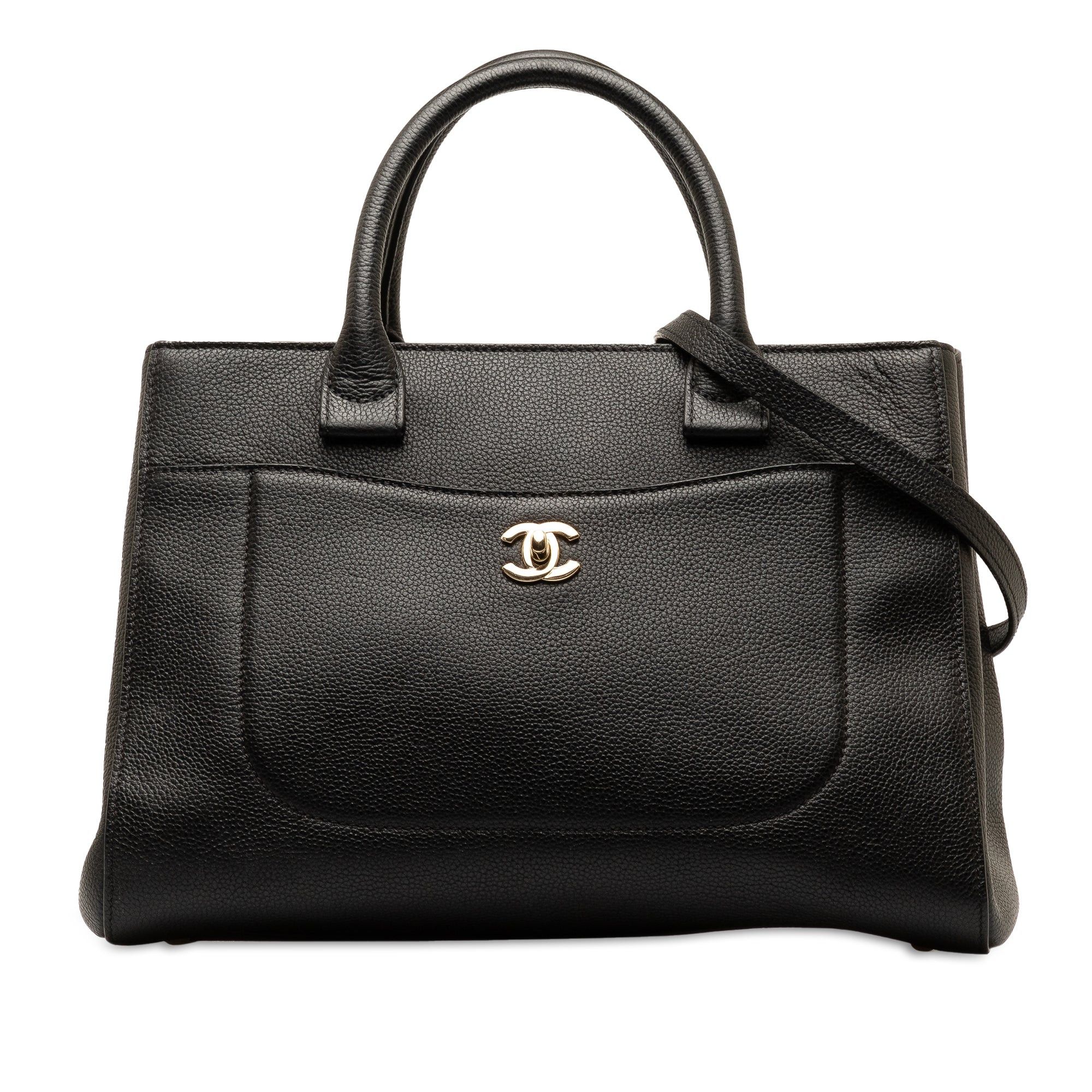 image of Chanel Medium Caviar Neo Executive Tote Satchel in Black, Women's