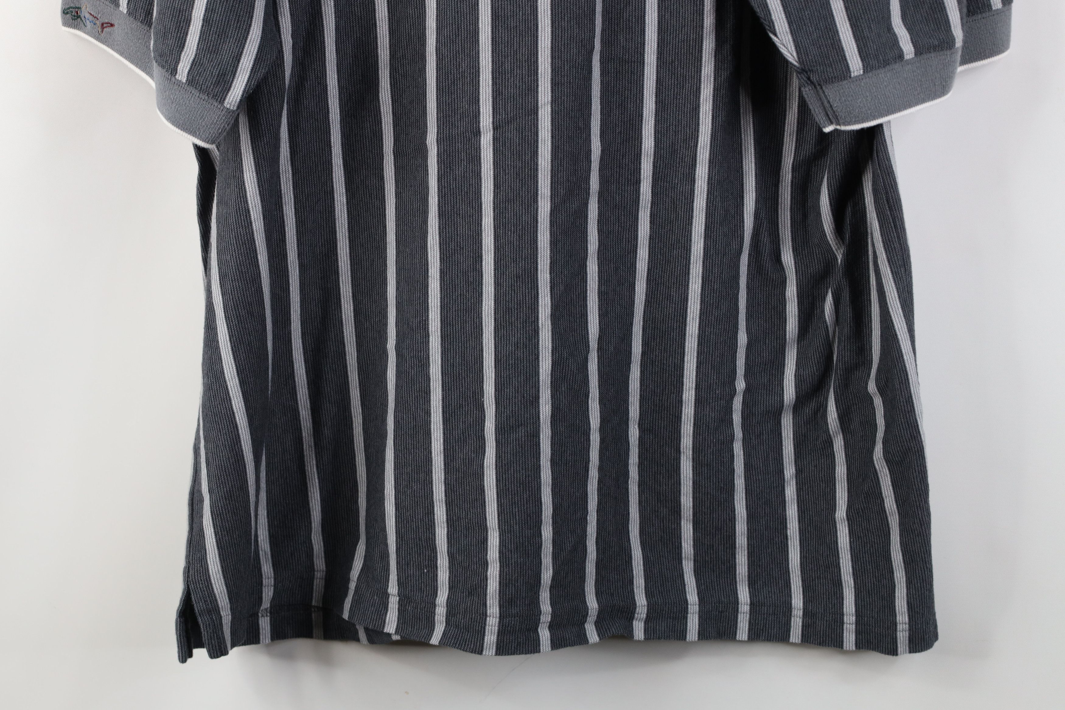 Vintage Vintage 90s Streetwear Striped Knit Golf Polo Shirt Gray Size US M / EU 48-50 / 2 - 12 Thumbnail