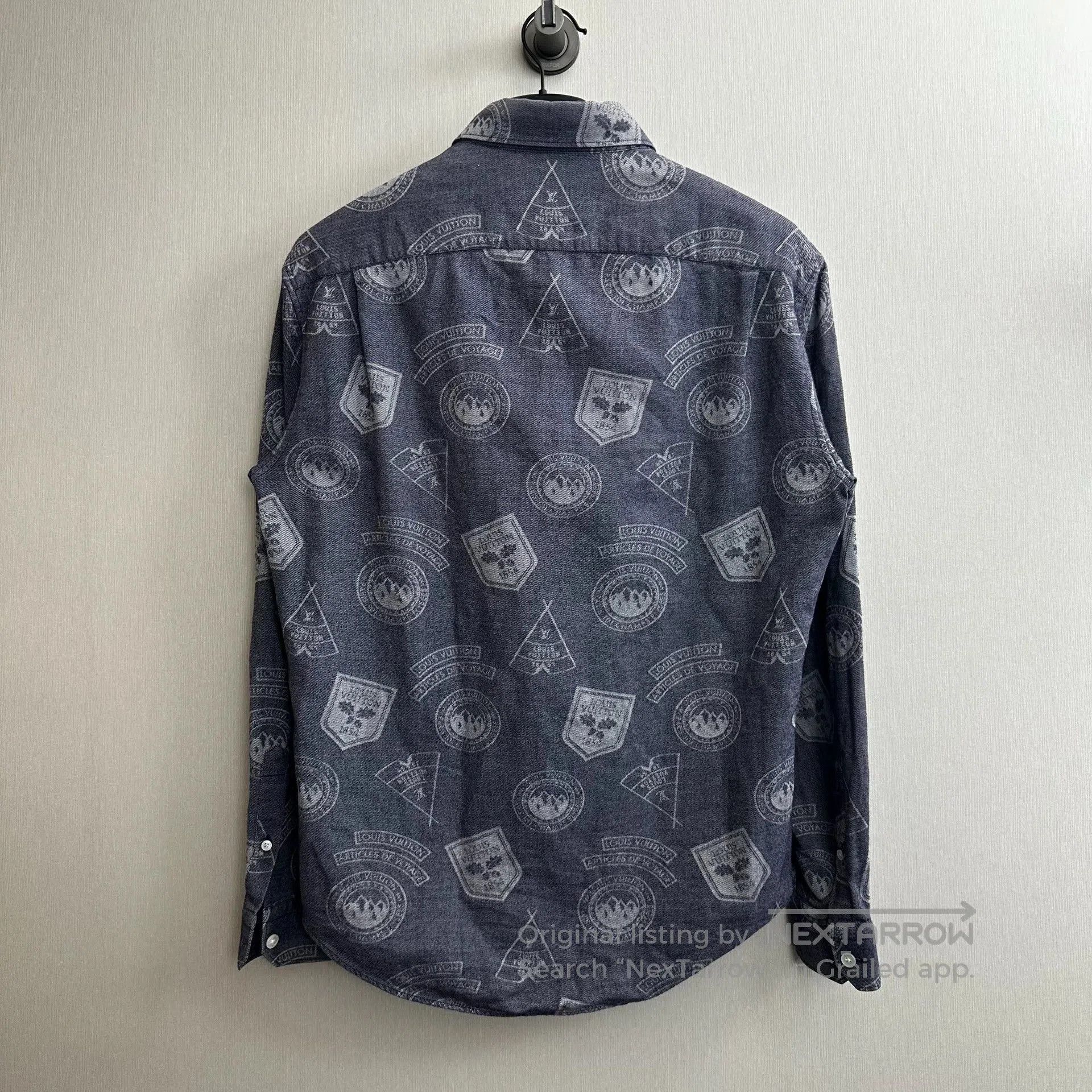 Louis Vuitton gray long sleeve shirt with monogram pattern. Size US S / EU 44-46 / 1 - 2 Thumbnail