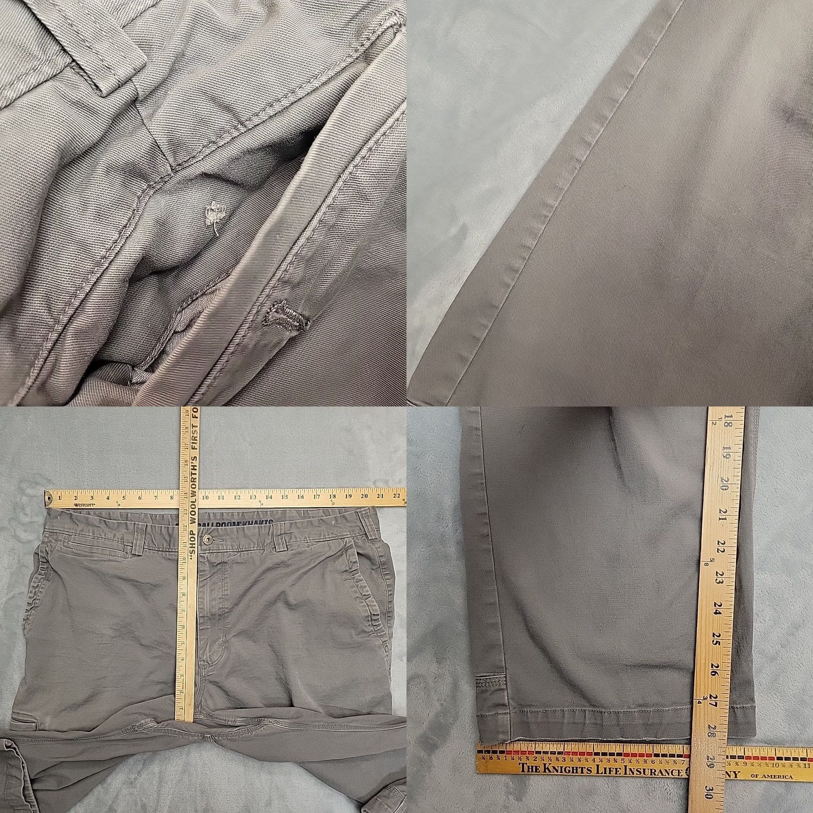 Vintage Duluth Flex Ballroom Khakis Pants Mens 42x30 Gray Canvas Comfort Stretch Blend Spandex Cotton Pocket Size US 42 / EU 58 - 8 Thumbnail