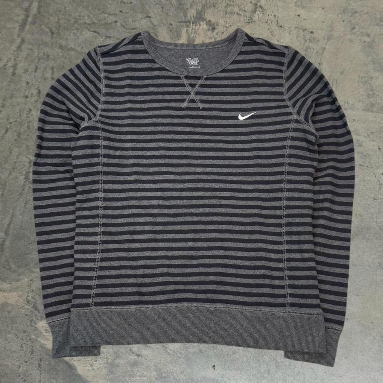 Nike × Vintage Vintage Y2K Nike Grunge Striped Crewneck Sweatshirt Size L / US 10 / IT 46 - 1 Thumbnail