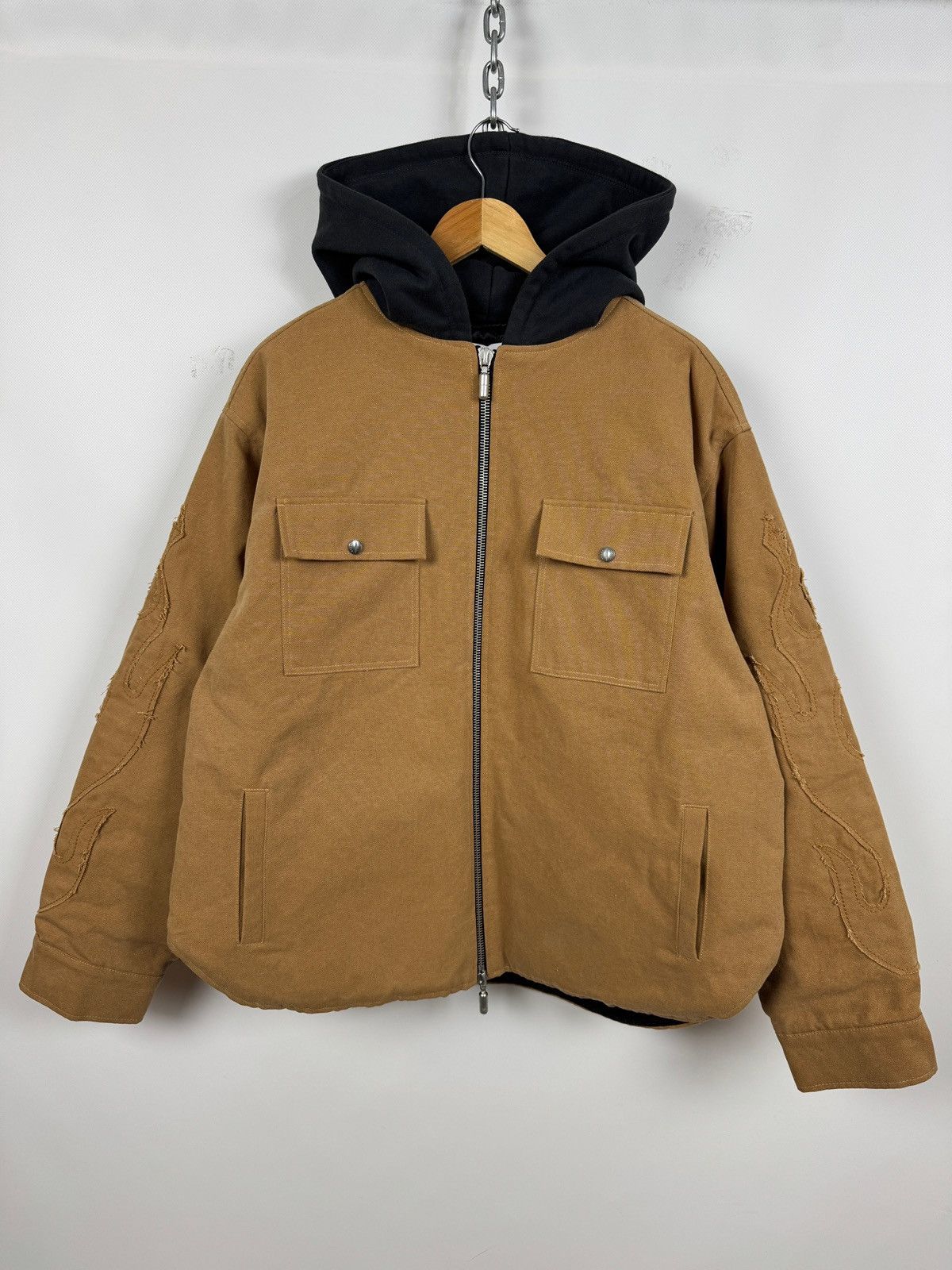 Rhude Rhude Flame Hooded Work Jacket Size US XL / EU 56 / 4 - 3 Thumbnail
