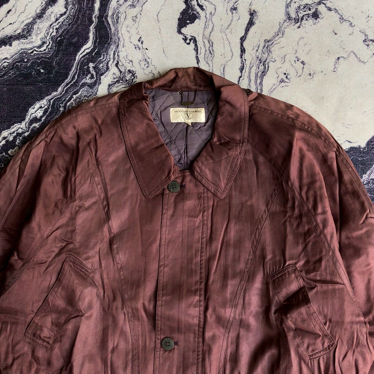 Valentino Vintage 90s Valentino Garavani Sport Silk Jacket Coat Size US L / EU 52-54 / 3 - 4 Thumbnail