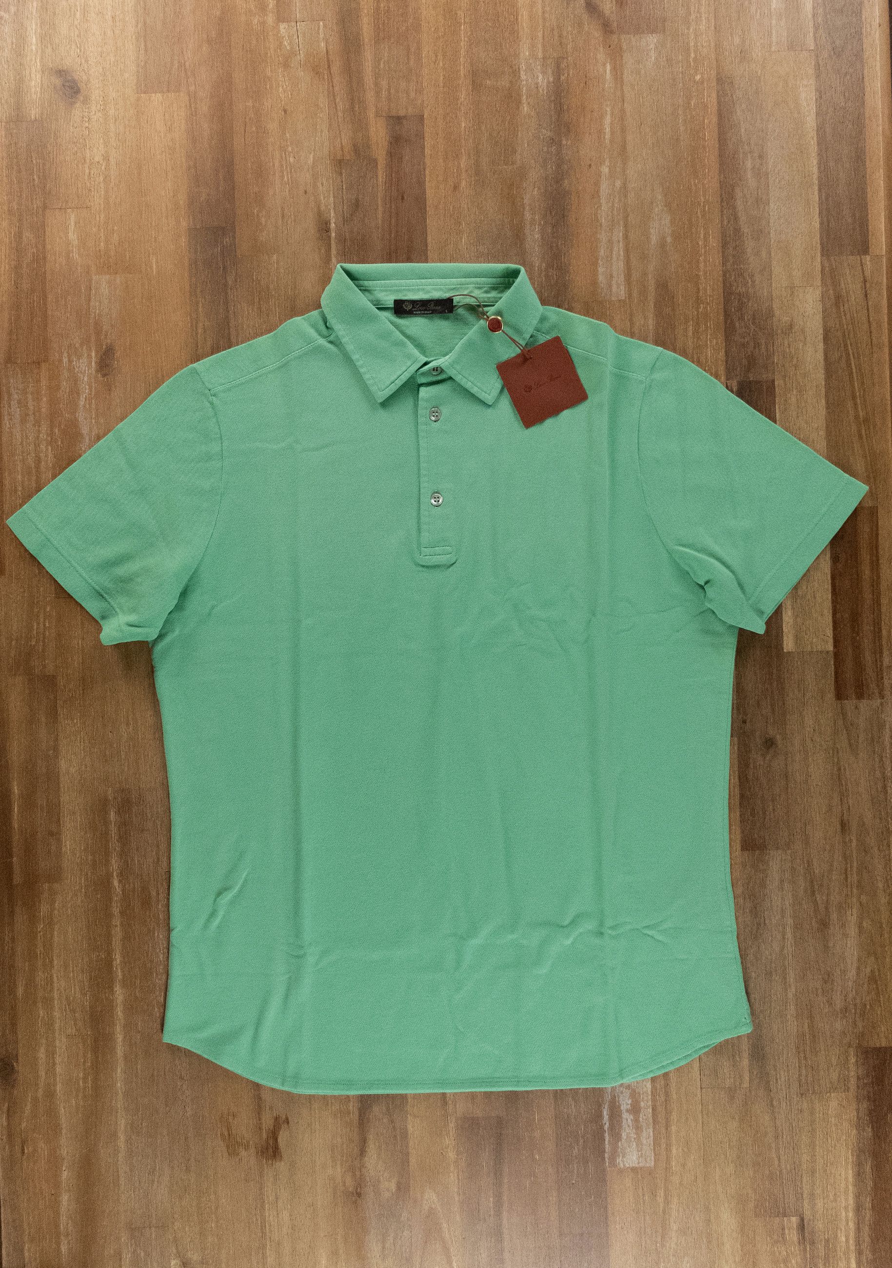 Loro Piana LORO PIANA solid green pique cotton polo shirt Large NWT Size US L / EU 52-54 / 3 - 1 Thumbnail