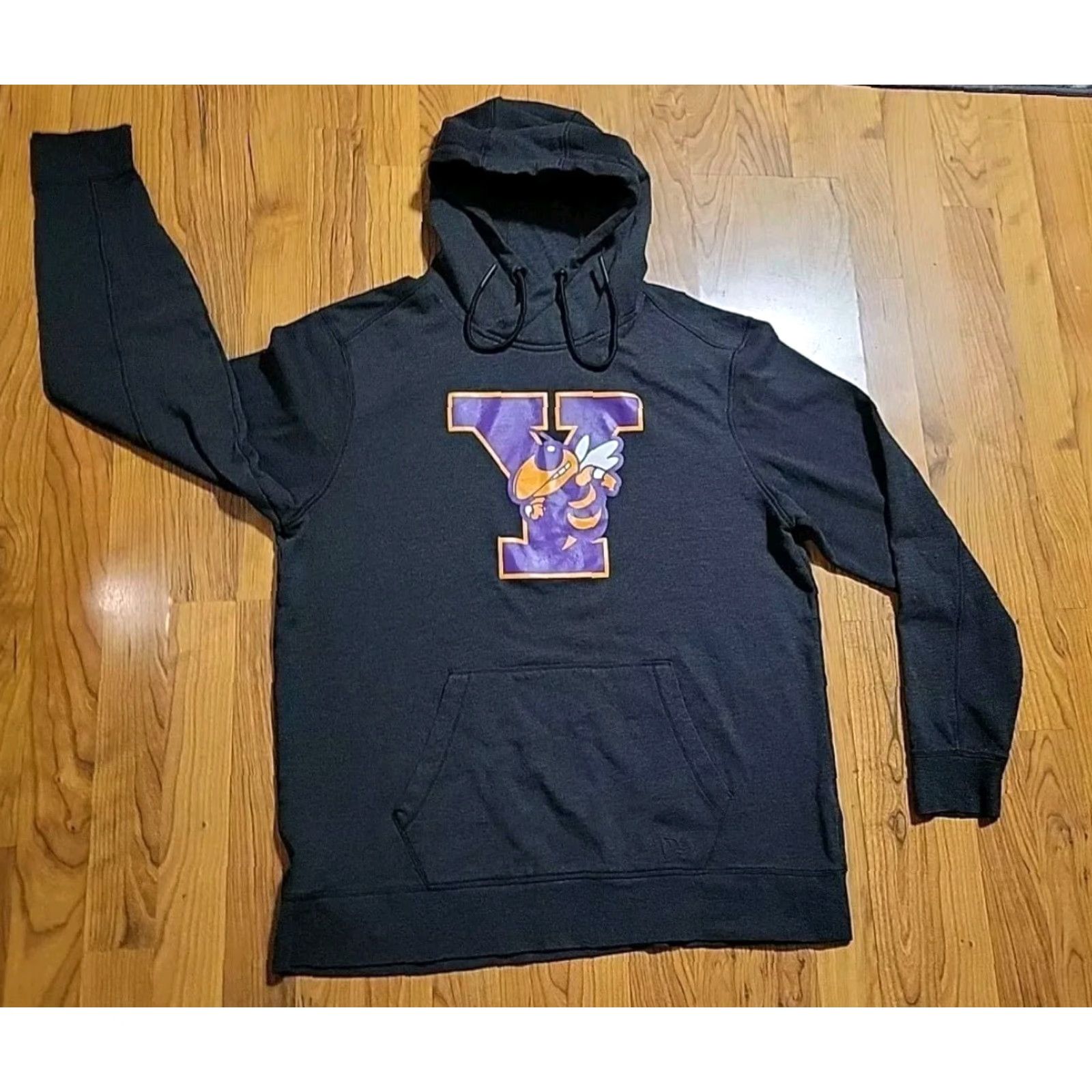 New Era New Era Hoodie Mens XL Gray Cotton Blend Graphic Print Hooded Pullover Drawstring Yellow Jackets 90s Theme Size US XL / EU 56 / 4 - 5 Thumbnail