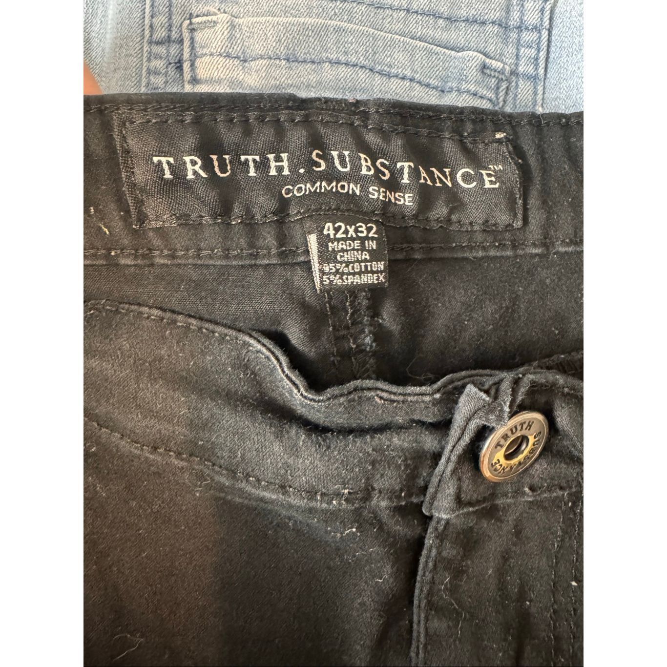 Other Truth Substance Men’s Black Pants 42x32 | Stretch Cotton Cas Size US 42 / EU 58 - 3 Thumbnail