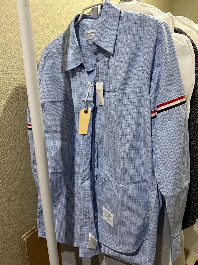 Thom Browne Thom Browne Light blue striped shirt Size US L / EU 52-54 / 3 - 1 Thumbnail