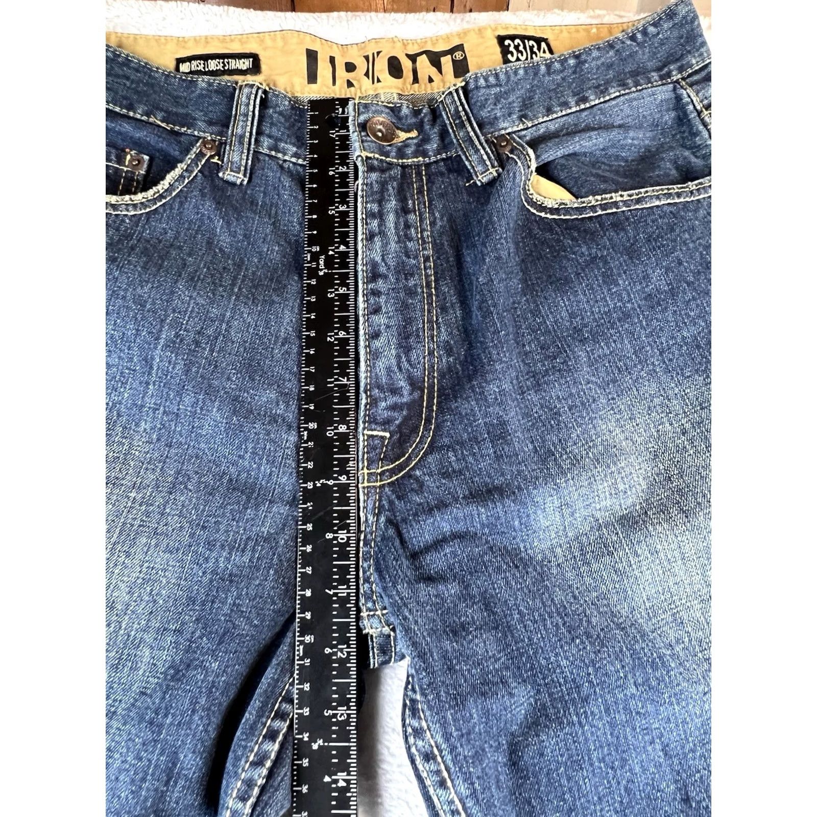 CO Iron Clothing Co Jeans Mens 33x34 Blue Mid Rise Straight Loose Jeans Mens 33 34 Pockets Comfort Men Blue Straight 90s? Size US 33 - 5 Thumbnail