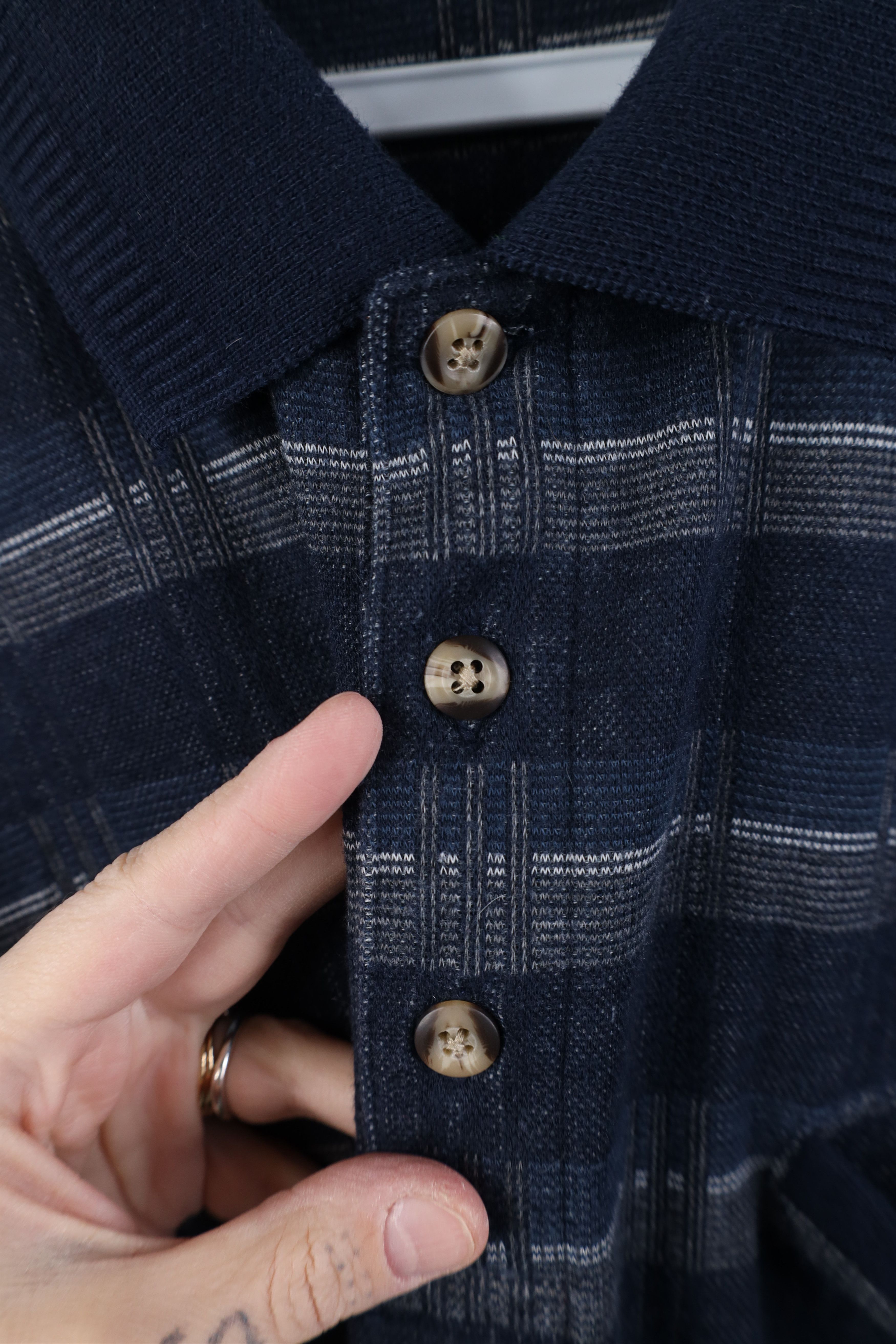 Vintage Vintage 90s Streetwear Knit Collared Long Sleeve Polo Blue Size US XL / EU 56 / 4 - 6 Thumbnail