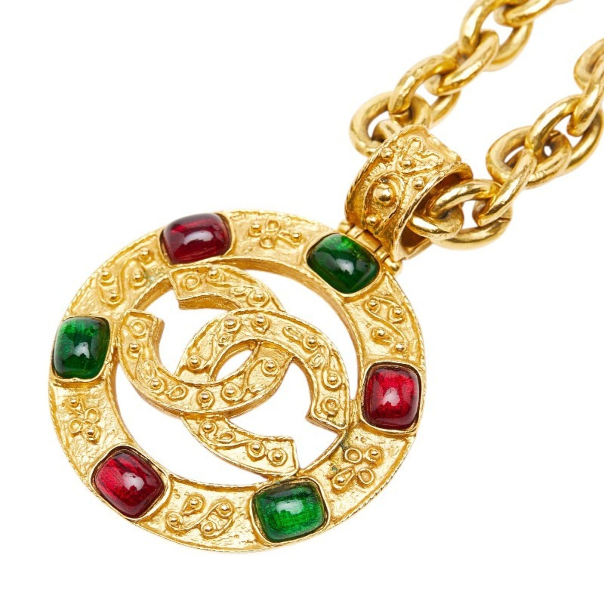 Chanel Chanel Coco Mark Gripoix Necklace, Gold Plated, Women's CHANEL Size ONE SIZE - 1 Thumbnail