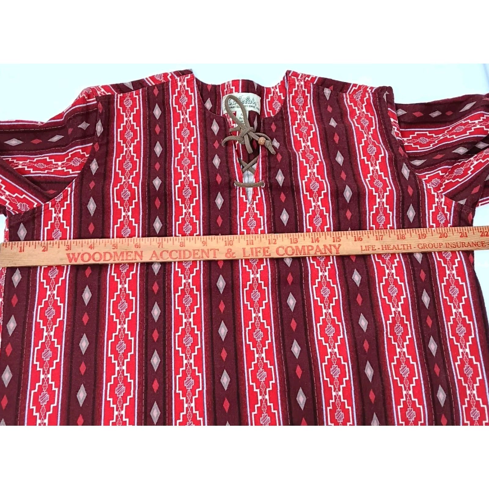 Vintage VINTAGE Cabela's Womens M Flannel Shirt Red Southwest Aztec Lace Up Long Sleeve Mens? Womens? Size M / US 6-8 / IT 42-44 - 4 Thumbnail