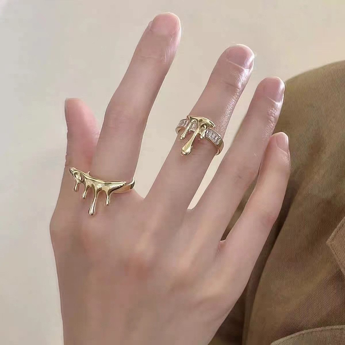 Jewelry Retro Jewelry Rings Open Size Chrome Ring (Size 7-13) Size ONE SIZE - 2 Thumbnail