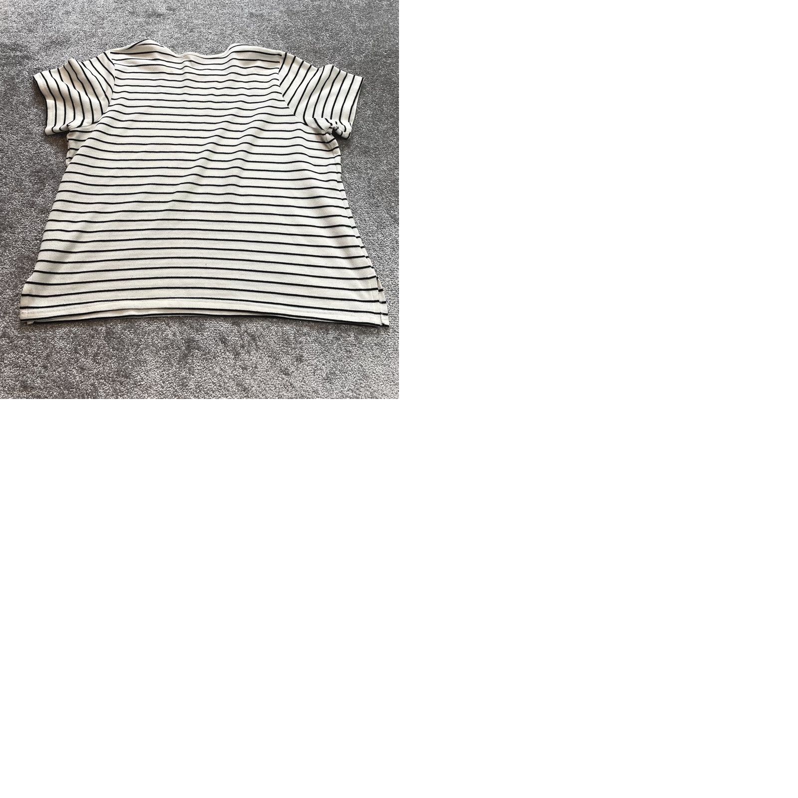 Vintage VINTAGE Unbranded Shirt Womens 28W Plus White Black Striped Short Sleeve Square Neck T-Shirt Casual Womens Size 4XL / US 24-26 - 9 Thumbnail