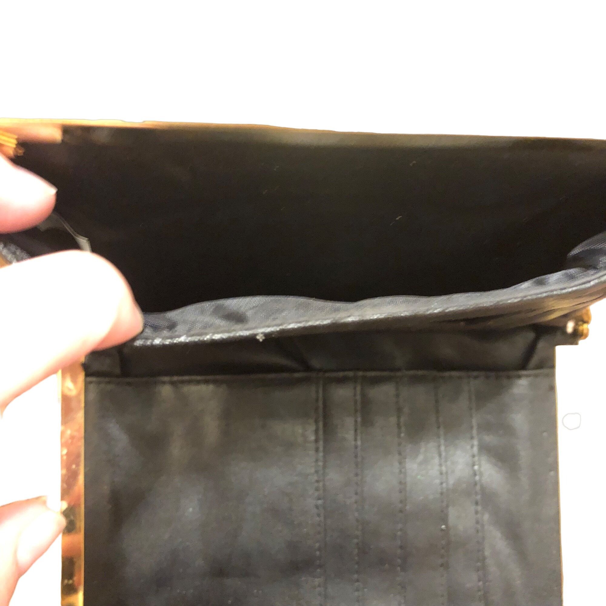 Vintage Vintage Solid Black Gold Hardware Crossbody Clutch Size ONE SIZE - 8 Thumbnail