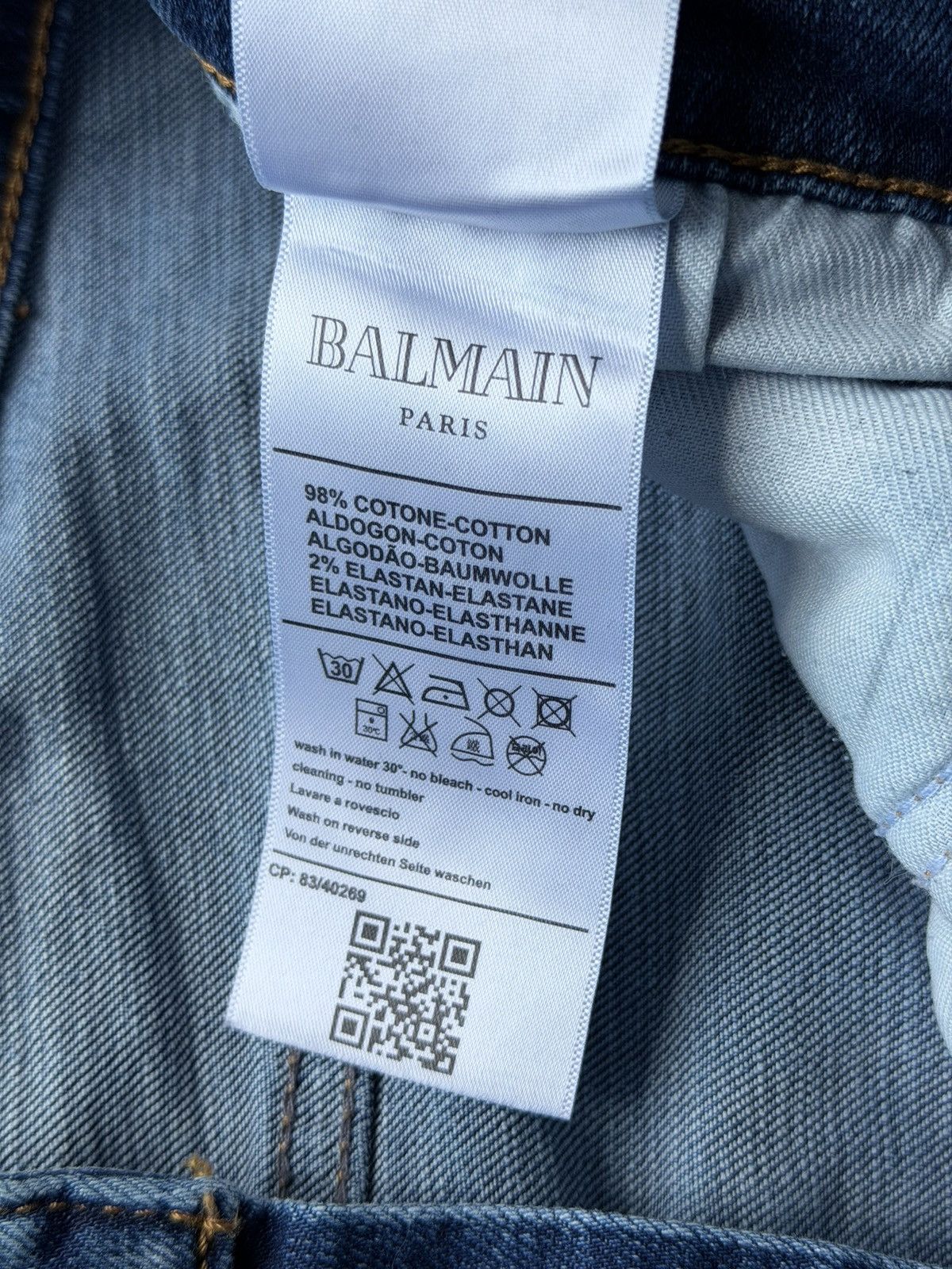 Balmain 2000s Balmain Washed Biker Denim Jeans Size US 36 / EU 52 - 13 Thumbnail
