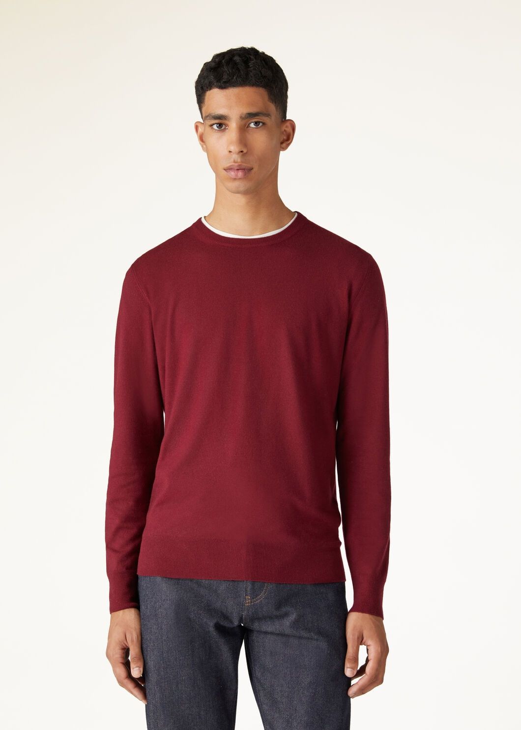 Loro Piana o1w1db10725 FAF6086 Superlight Crewneck Sweater in Dark Red Size US XL / EU 56 / 4 - 4 Thumbnail
