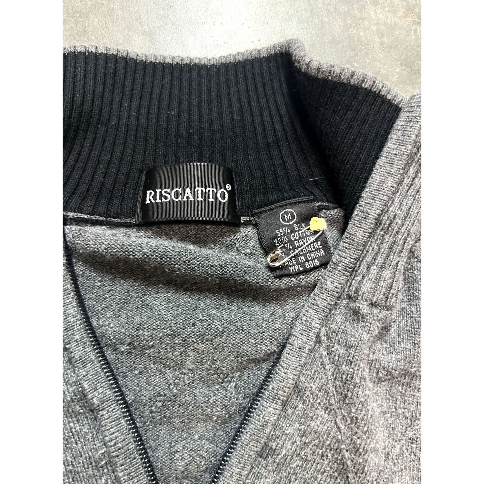 Vintage Riscatto Sweater Mens M Gray Cotton Cashmere Blend Zip Neck Size US M / EU 48-50 / 2 - 3 Thumbnail