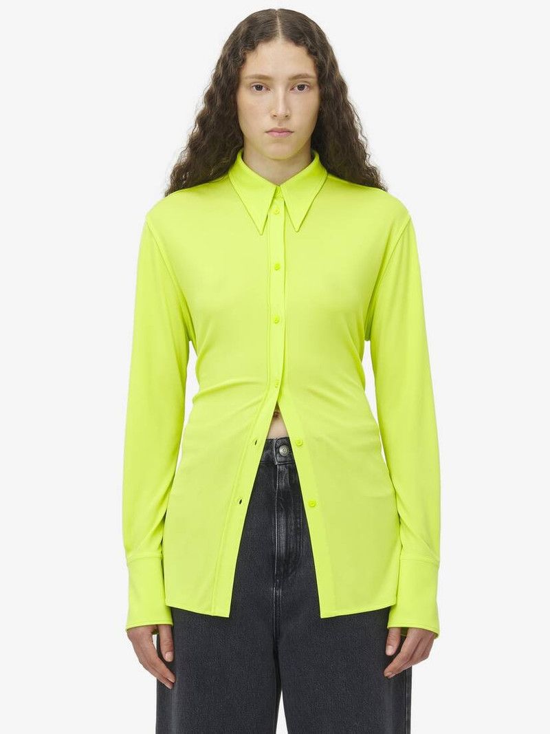 Alexander McQueen o1srvl11e0326 Fitted Shirt in Yellow Size L / US 10 / IT 46 - 3 Thumbnail