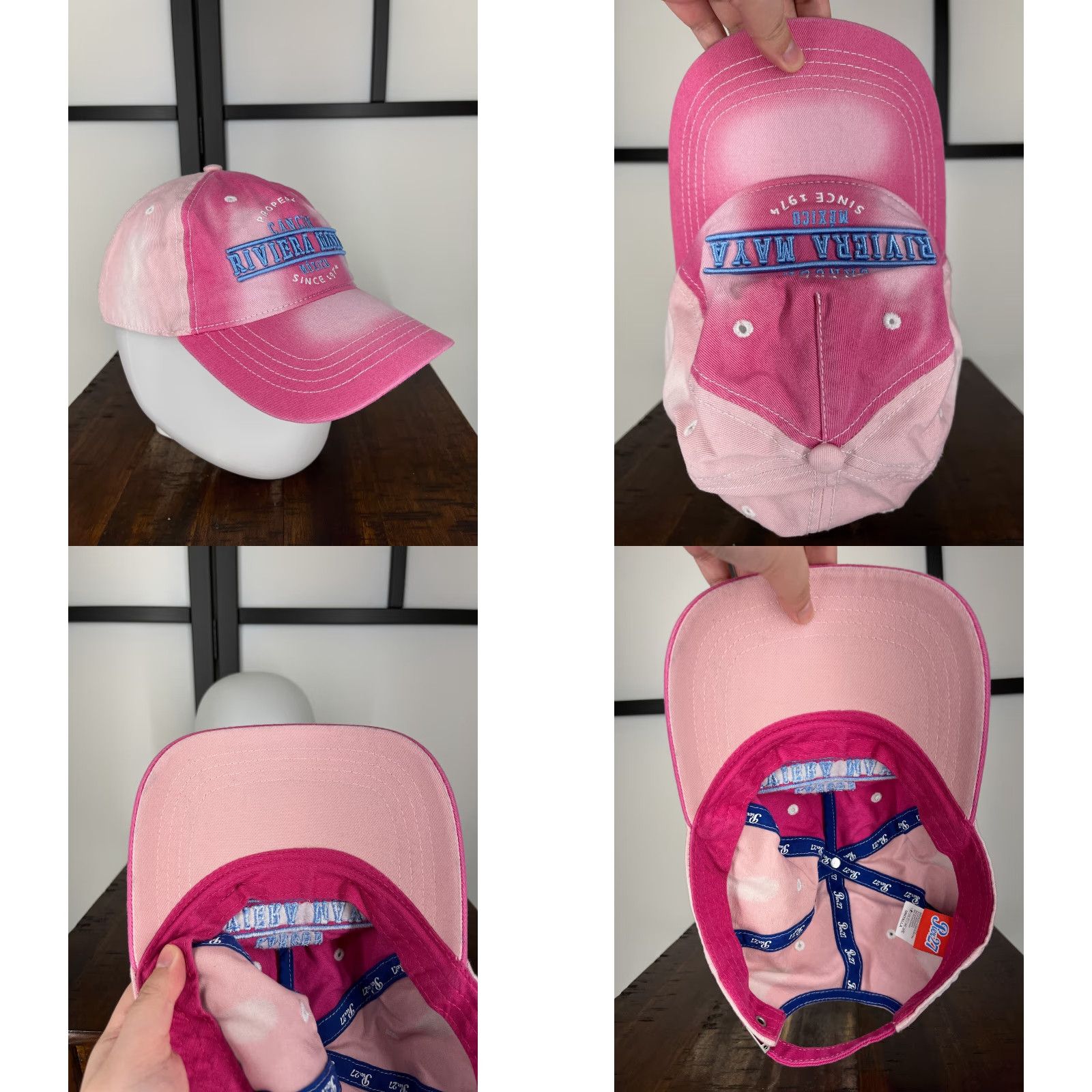 Vintage VINTAGE Cancún Mexico Riviera Maya 1974 Hat Cap Strap Back Adult One Size Pink Cotton Size ONE SIZE - 8 Thumbnail