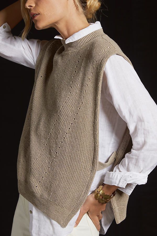 Anthropologie Anthropologie Pilcro Mock Layer Sweater Vest Knit Poncho Size L / US 10 / IT 46 - 8 Thumbnail