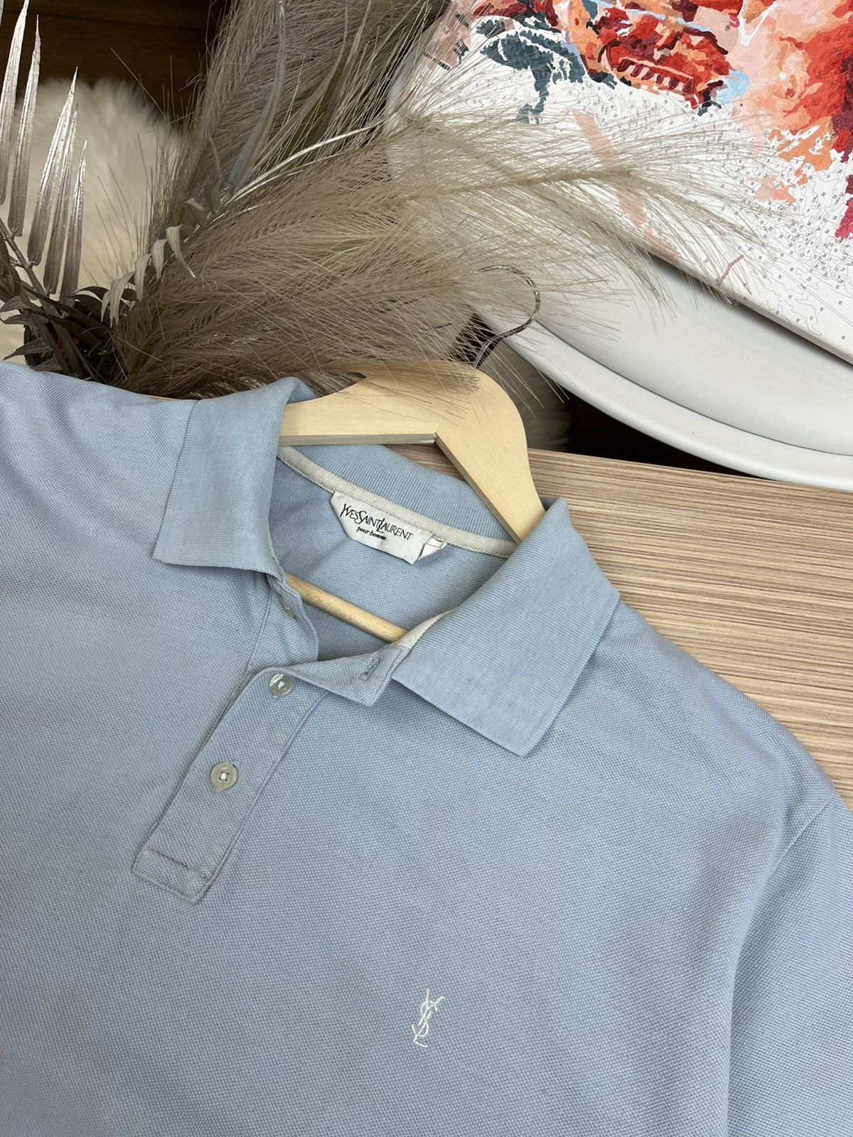 Vintage × Yves Saint Laurent TRASH Vintage White YSL Polo Yves Saint Laurent Polo Size US XL / EU 56 / 4 - 4 Thumbnail