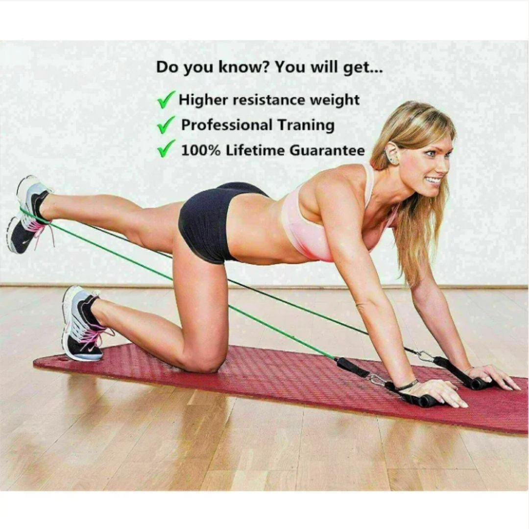 Other Resistance Bands Set 11-Piece Full Body Home Workout Kit Size ONE SIZE - 8 Thumbnail