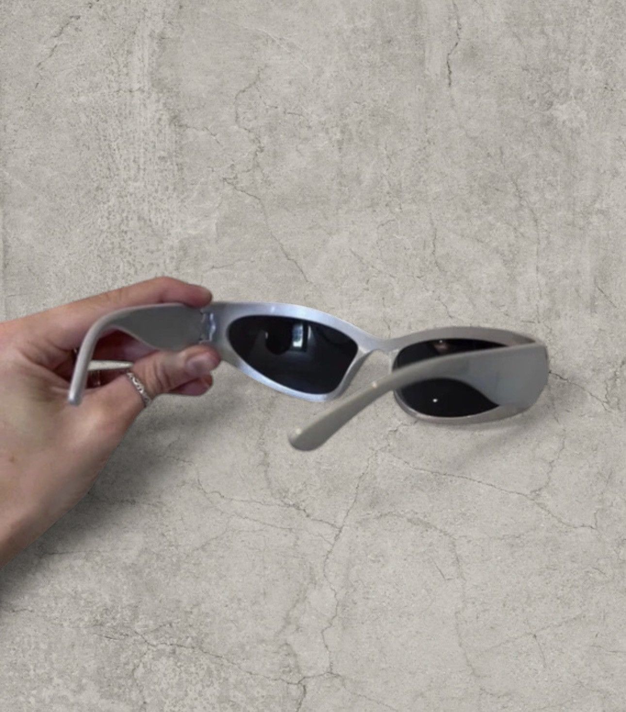 Japanese Brand Cool UV400 alien sunglasses, silver/ black lens. One size Size ONE SIZE - 3 Thumbnail