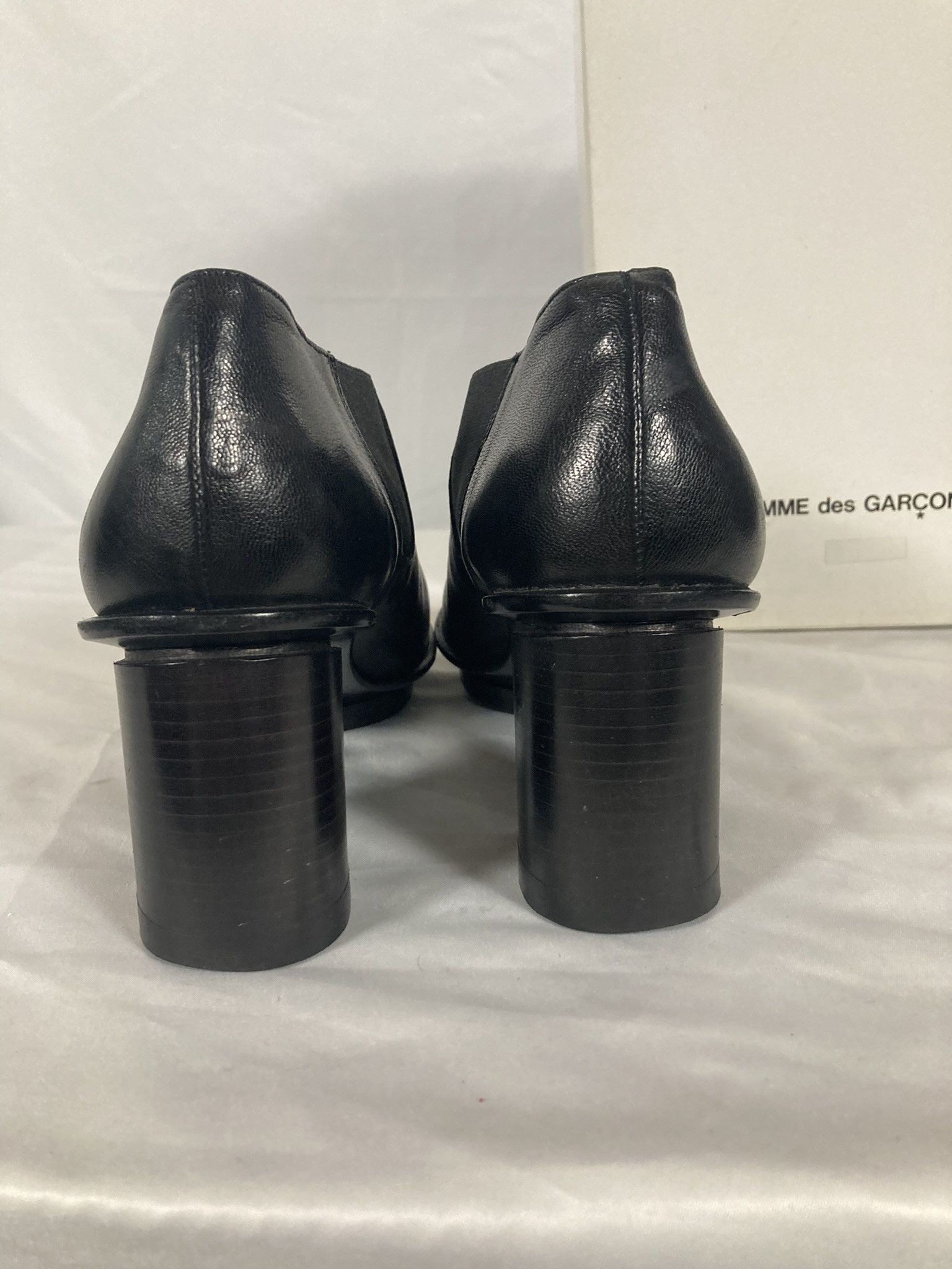 Comme des Garcons VINTAGE Comme des Garçons Black Leather Cylinder Heel Ankle Size US 11 / IT 41 - 6 Thumbnail