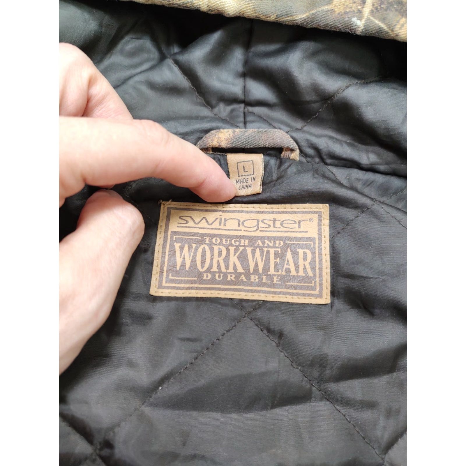 Vintage VTG Swingster Jacket Mens L Camouflage Cotton Blend Hooded Bomber Pockets Workwear Spring Fall Winter Logo Pub Size US L / EU 52-54 / 3 - 5 Thumbnail