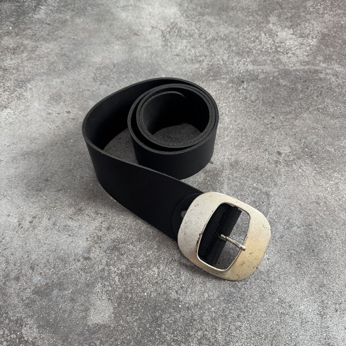 Hysteric Glamour Y2K Archive Italian Vintage Black Real Leather Wide Belt Size ONE SIZE - 2 Thumbnail
