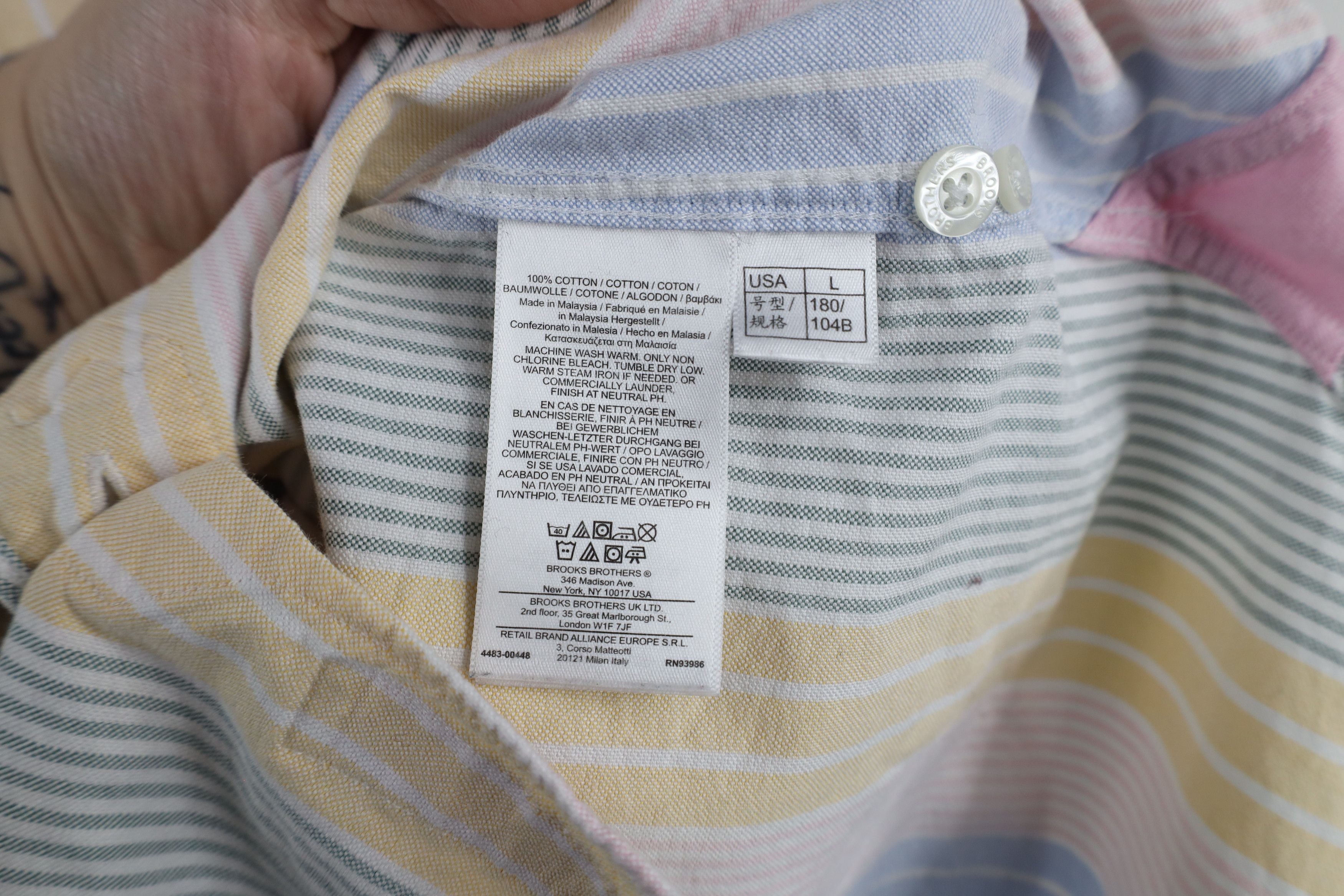 Brooks Brothers Brooks Brothers Red Fleece Pastel Striped Button Down Shirt Size US L / EU 52-54 / 3 - 6 Thumbnail