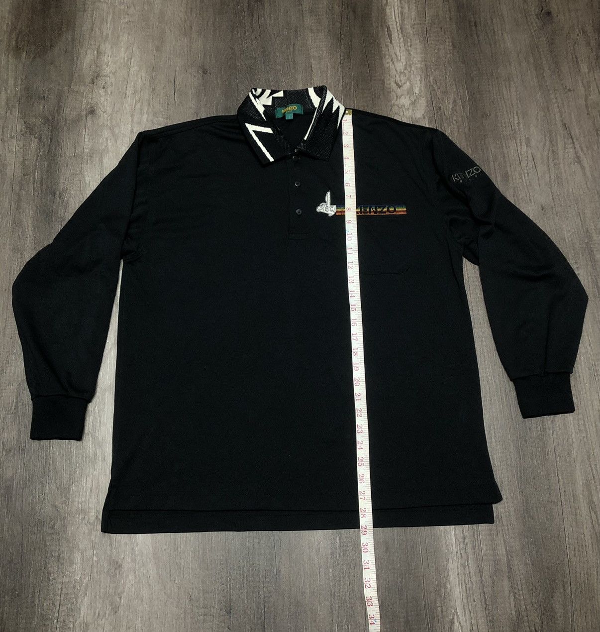 Kenzo × Vintage Vintage Kenzo Golf Pocket Long Sleeve Polo Shirt Size US XL / EU 56 / 4 - 12 Thumbnail