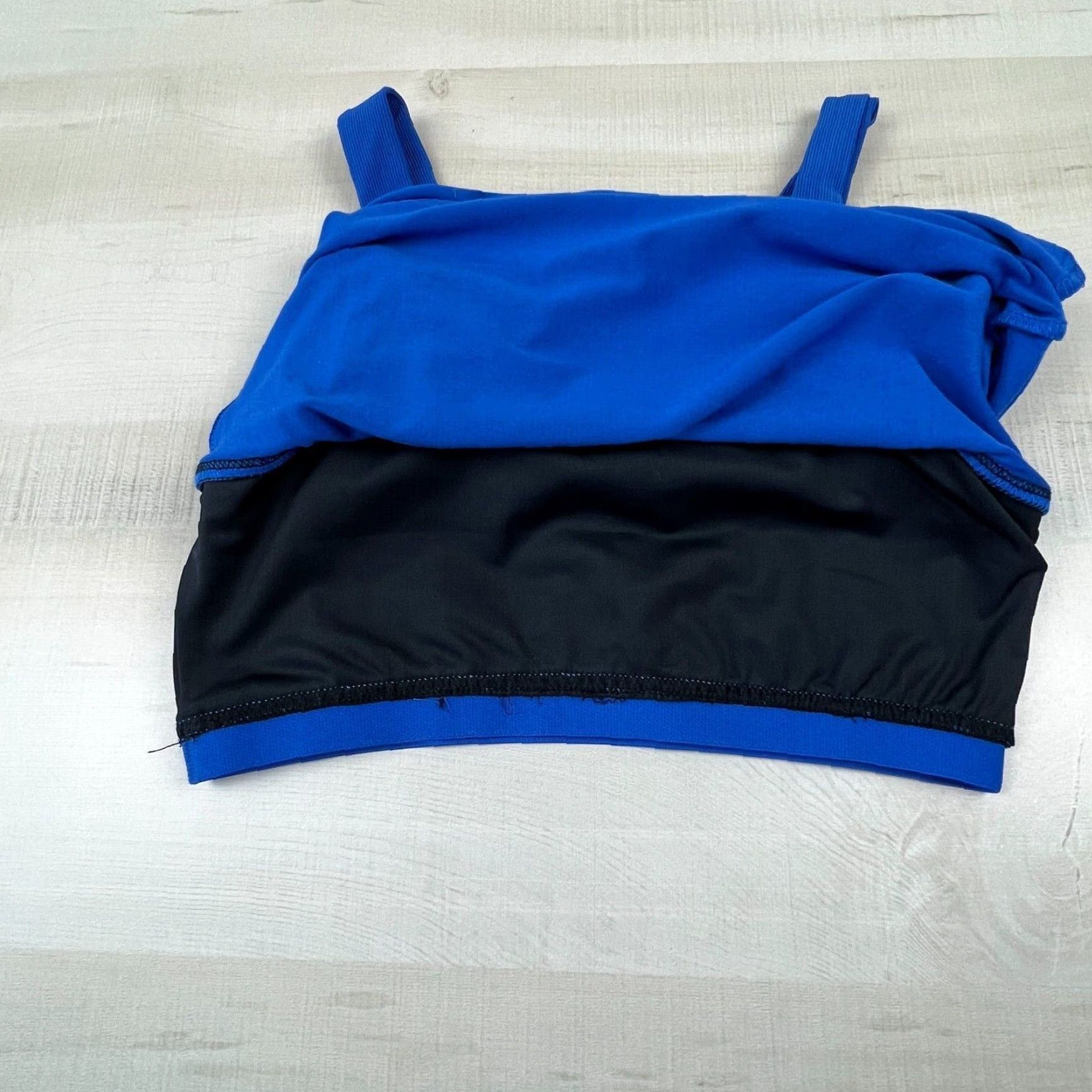 Vintage TLF Women's Athletic Tank Top XS Blue Built-In Bra Yoga Activewear Sleeveless Square Neck Mens Size XS / US 0-2 / IT 36-38 - 5 Thumbnail