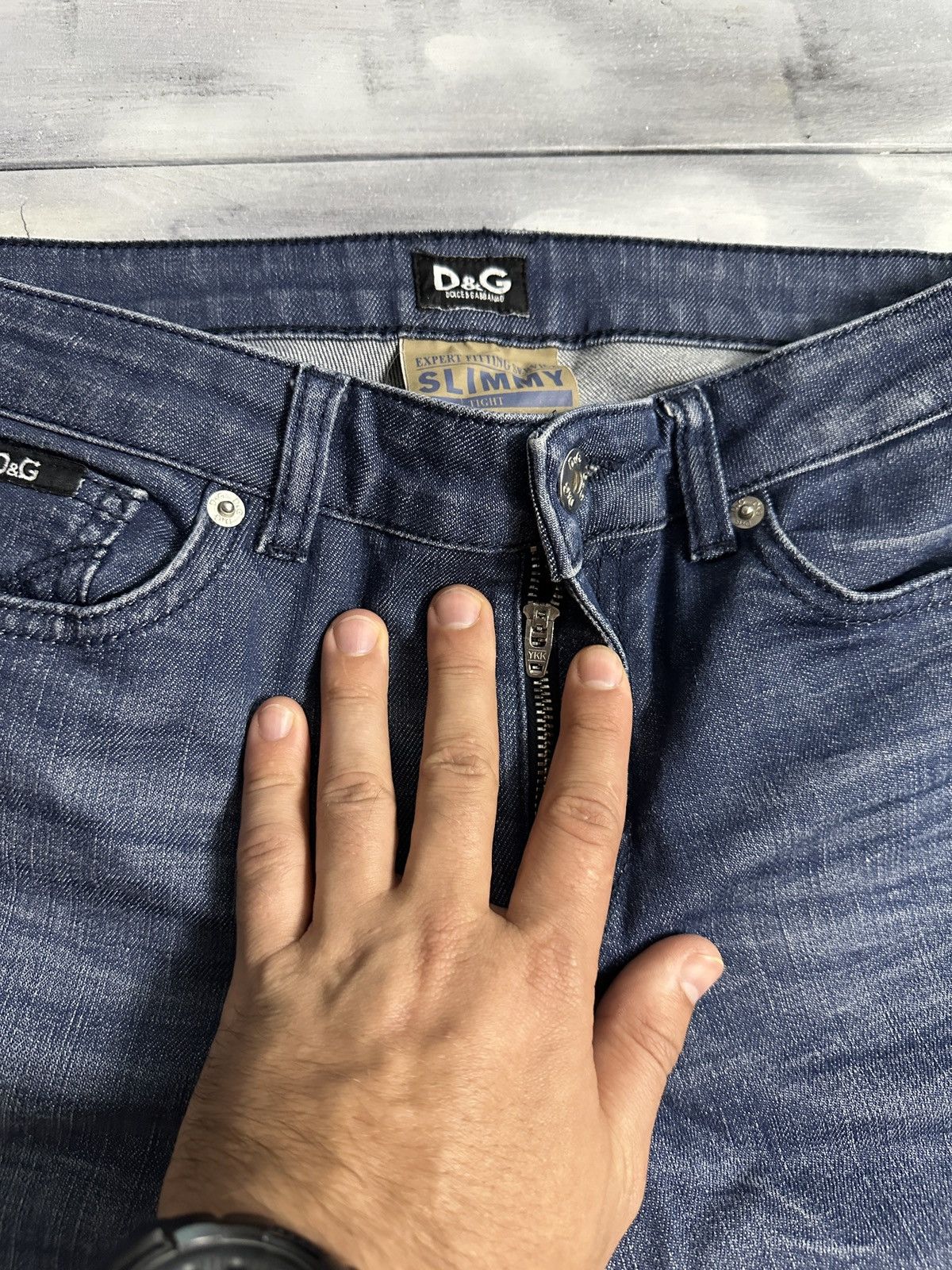 Dolce & Gabbana Rare Luxury Jeans Dolce&Gabbana Slimmy Leather Logo Size 26 Size 26" / US 2 / IT 38 - 7 Thumbnail