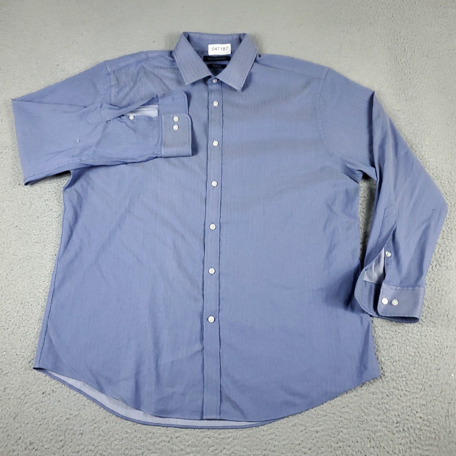 Tommy Hilfiger VINTAGE Tommy Hilfiger Shirt Men's XL Blue Casual Button Up Long Sleeve Size US XL / EU 56 / 4 - 2 Thumbnail
