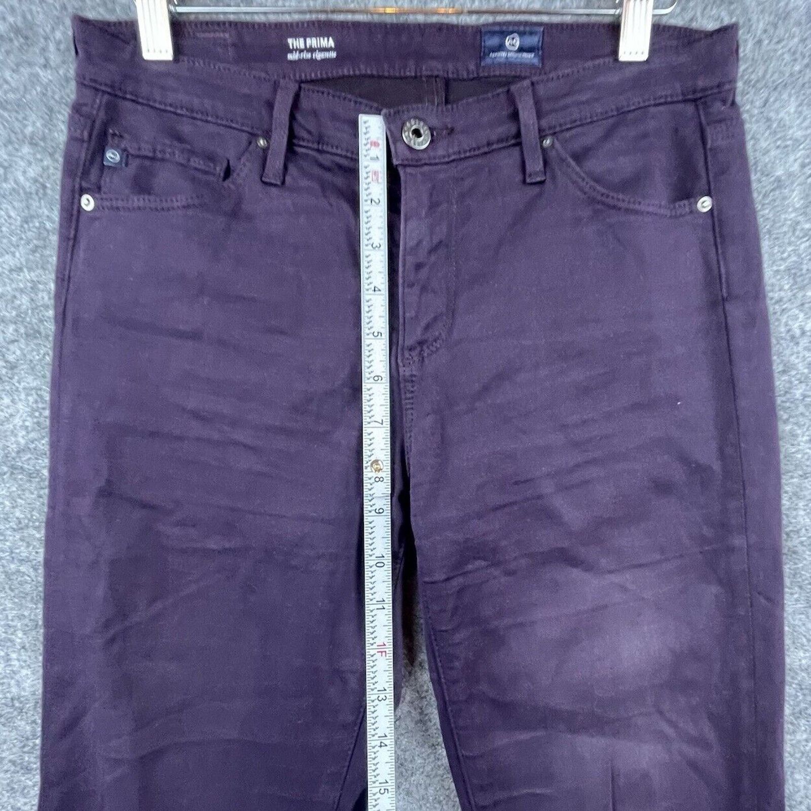 AG Adriano Goldschmied Adriano Goldschmied Jeans 28 Purple Prima Mid Rise Cigarette Size 28" / US 6 / IT 42 - 4 Thumbnail