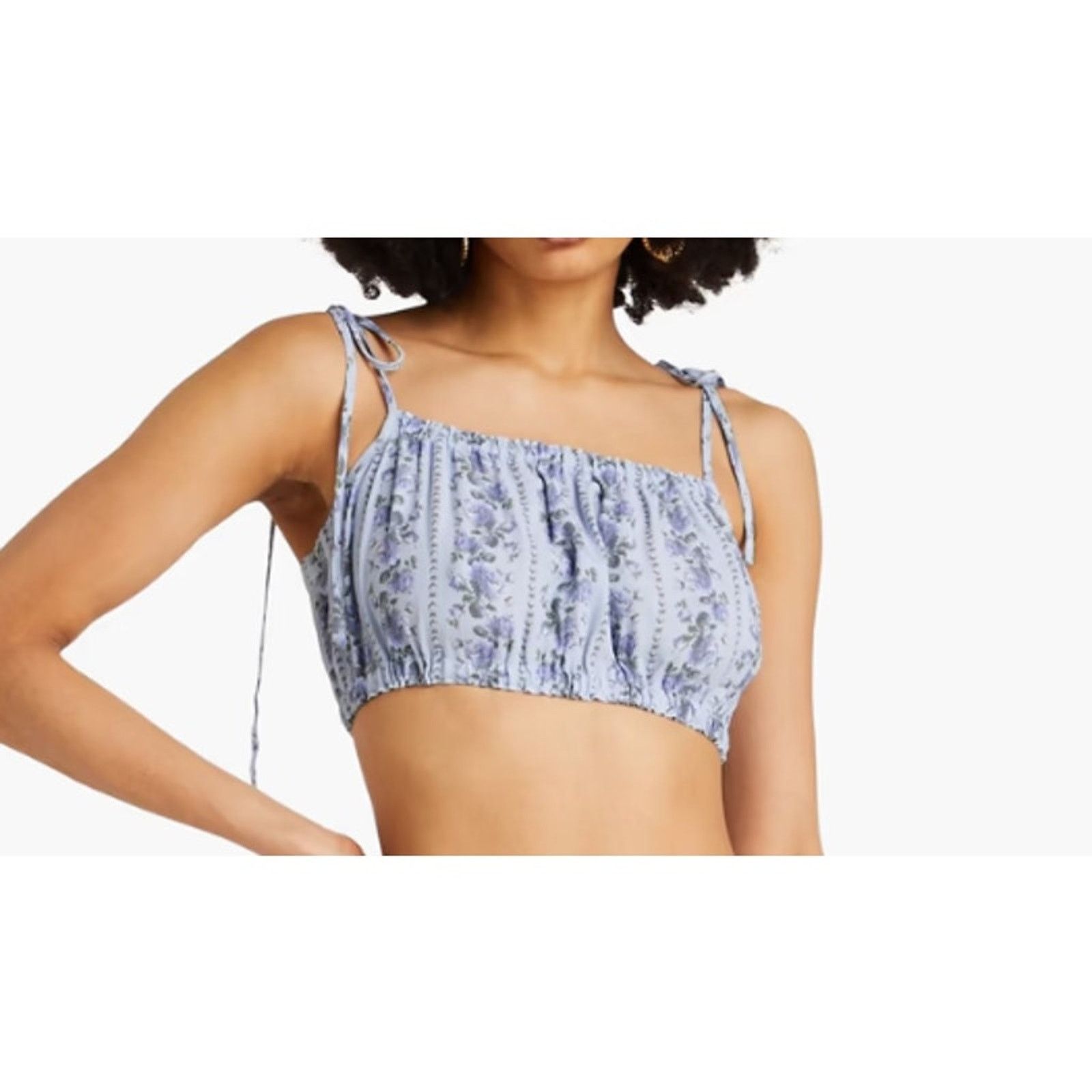 LoveShackFancy LOVESHACKFANCY Simpson cropped floral-print crepe top M Size M / US 6-8 / IT 42-44 - 6 Thumbnail